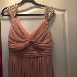 Formal brides maid gown pearl shoulders